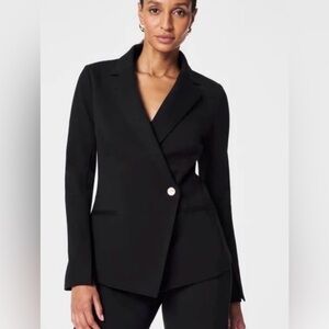 Spanx Women's Black Single-Button Blazer Jacket
